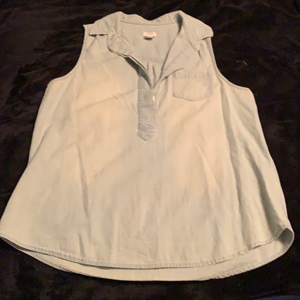 Chambray sleeveless J. Crew top